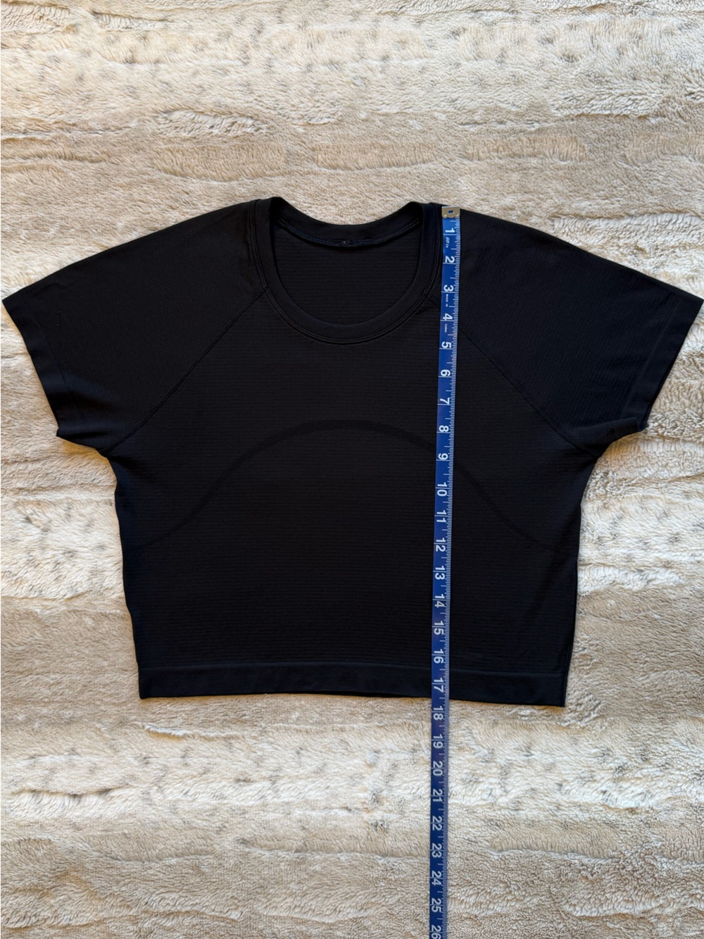 Lululemon Swiftly Tech Cropped Short-Sleeve Shirt 2.0 in Black Size 10 - Picture 10 of 13